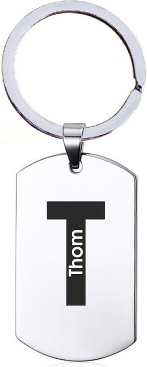 Naamkado - Thom - RVS Sleutelhanger