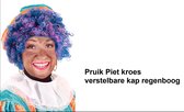 Pieten pruik luxe regenboog verstelbare kap - Sinterklaas feest thema feest Sint en Piet