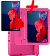 Hoesje Geschikt voor Lenovo Tab P11 Plus Hoesje Kinder Hoes Shockproof Kinderhoes Met 2x Screenprotector - Kindvriendelijk Hoesje Geschikt voor Lenovo Tab P11 Plus Hoes Kids Case - Roze