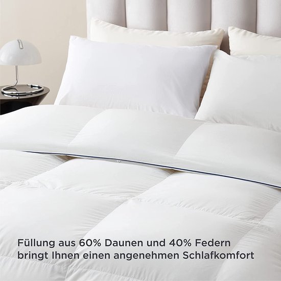 Bedsure Donzen Dekbed 220 x 240 cm, Warm Winterdeken, Verendekbed, Extra Warm en Wollig, Dekbed, Winter, Wasbaar en Ademend, 70% Veren en 30% Dons, Oeko-Tex Gecertificeerd