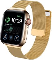 Bandje geschikt voor Apple Watch 41 mm / 40 mm Series 8 / SE 2022 - Goud Milanese Band