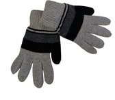 Warmhoudende Kinder Handschoenen / Gloves | Gestreepte handschoen | One Size - Grijs