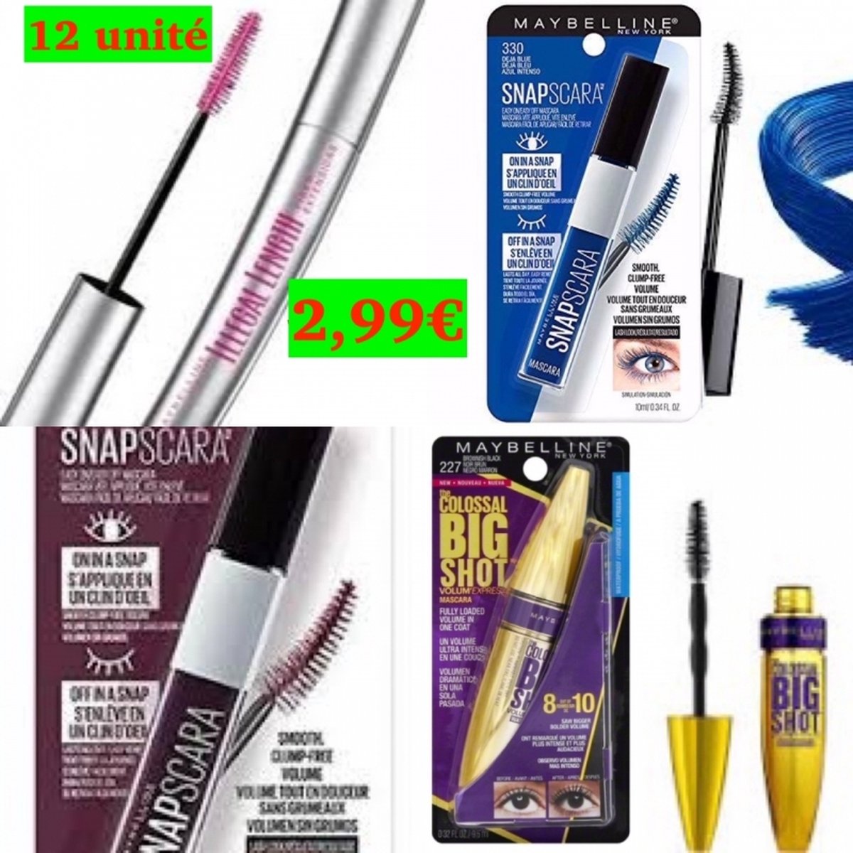 Gemey Maybelline Assorted Mascara wholesalemakeup (42 stuks)