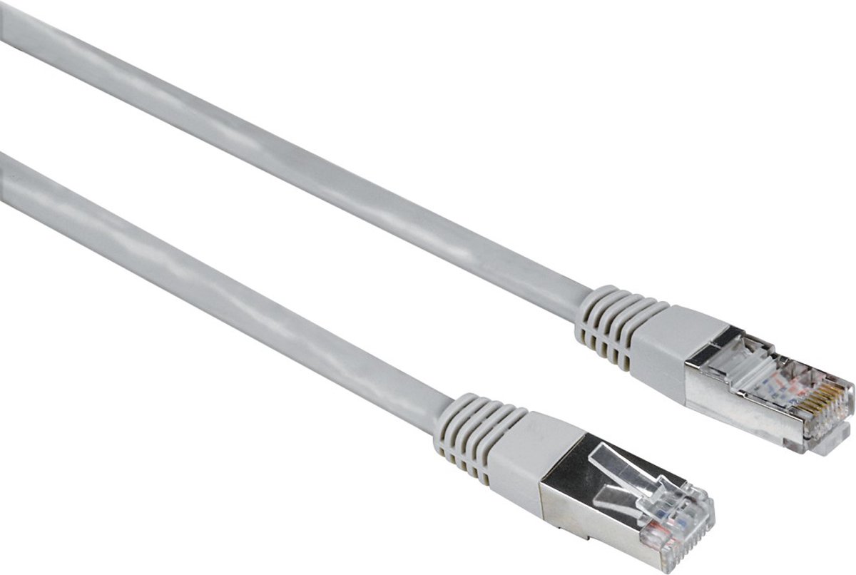 Hama 00200919 RJ45 Netwerkkabel, patchkabel CAT 5e F/UTP 15.00 m Grijs PVC-mantel, Verdraaide paren 1 stuk(s)