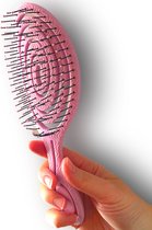 Fienosa Haarborstel - Anti Klit Haarborstel - Tangle Teezer - Detangler Brush - Kam voor Krullen - Haarborstel Rond - Roze