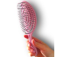 Fienosa Haarborstel Rond - Borstel - Extensions - Detangler Brush - Krullen Kam - Ronde Haarborstel - Roze - Anti Klit Haarborstel
