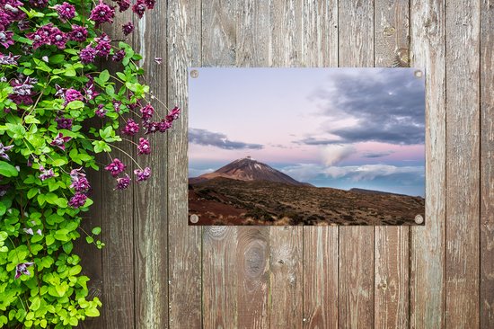 Tuinposters buiten Teide vulkaan in het ochtendlicht in het Nationaal park Teide in Spanje - 90x60 cm - Tuindoek - Buitenposter