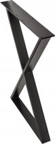 Tafelpoot zwart metaal - X vorm - 72cm hoog - 56 cm breed - 7,5kg zwaar