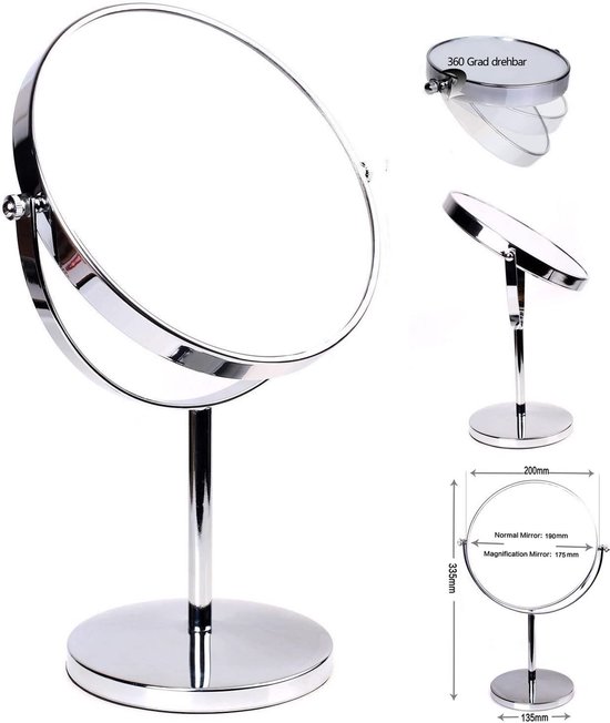 Sapho Ridder Spiegels - Make-up spiegel staand met LED verlichting, zwart 03111010