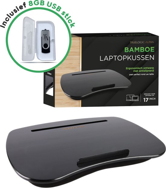 Coussin pour ordinateur portable TrueLogic Alpha Bamboe - Clé USB 8 Go  incluse -... | bol.com