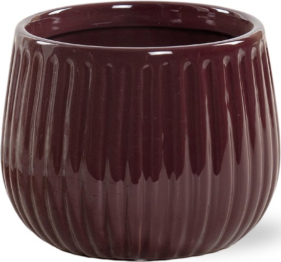 Pot décoratif de Luxe Livia Bordeaux Rouge – pot de fleurs pour l'intérieur – pot de 12,5 cm – cache-pot avec Ø15 – pot décoratif pour plante d'intérieur