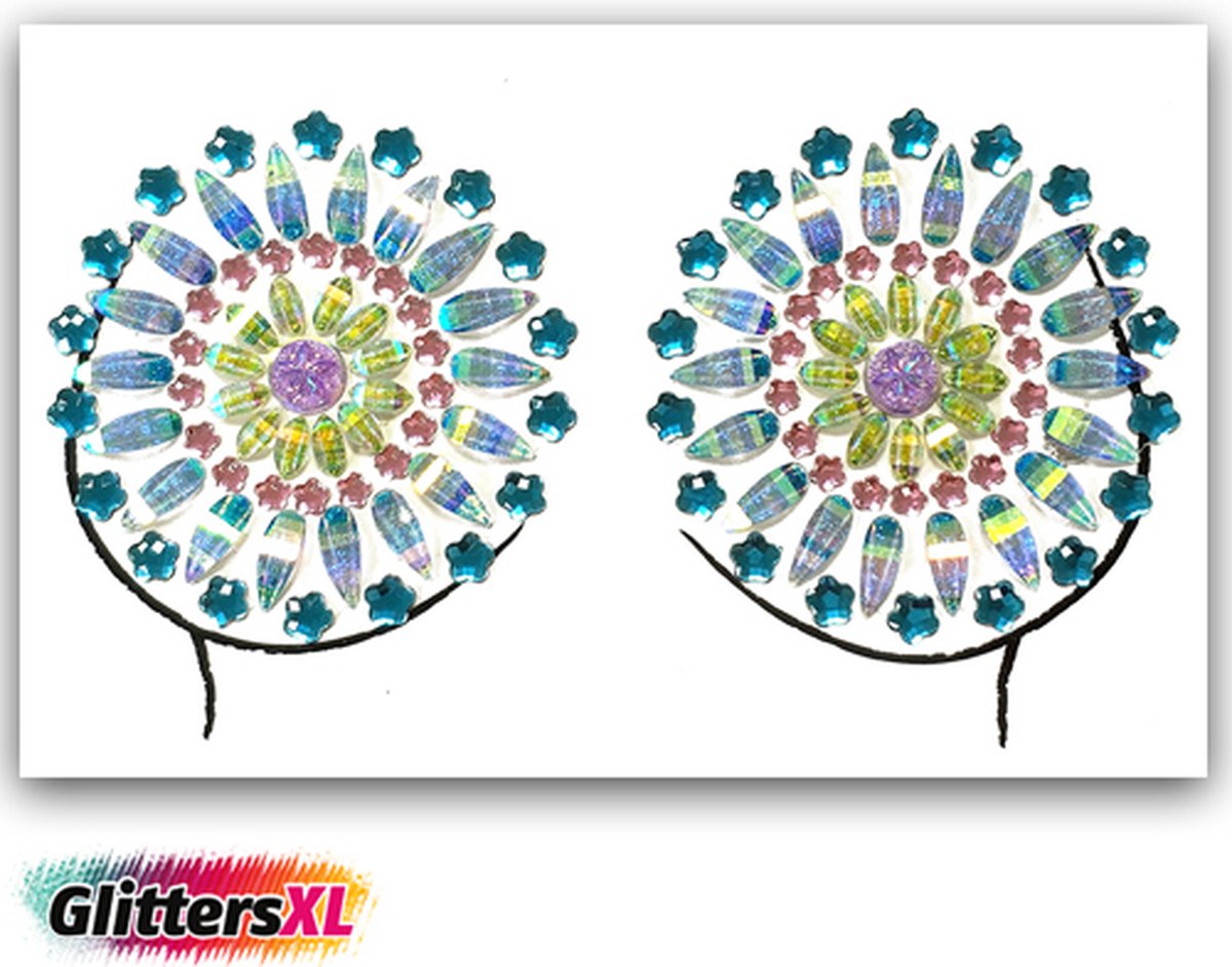 GlittersXL Festival Body Jewels Diamond Aqua Circles [Dots Strass