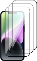 Screenprotector geschikt voor iPhone 14 - Gehard Glas Beschermglas Tempered Glass Volledig Dekkende Screen Protector - 3 Stuks