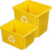 Boîtes de rangement Sunware en plastique jaune set de 5x aux formats 32 et 45 litres