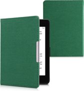 kwmobile Etui à rabat pour liseuse - Housse de protection compatible avec Amazon Kindle Paperwhite - Fermeture magnétique - Design Denim vert