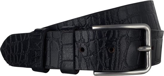 Riem • Riem Heren - Riem Dames • 3.5 cm • Leer • Zwart - 125 cm - Taille maat 106 - 115 cm