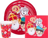 Gedekte tafel set Sinterklaas - Bekers/bordjes/servetten voor 20x personen - Feestartikelen