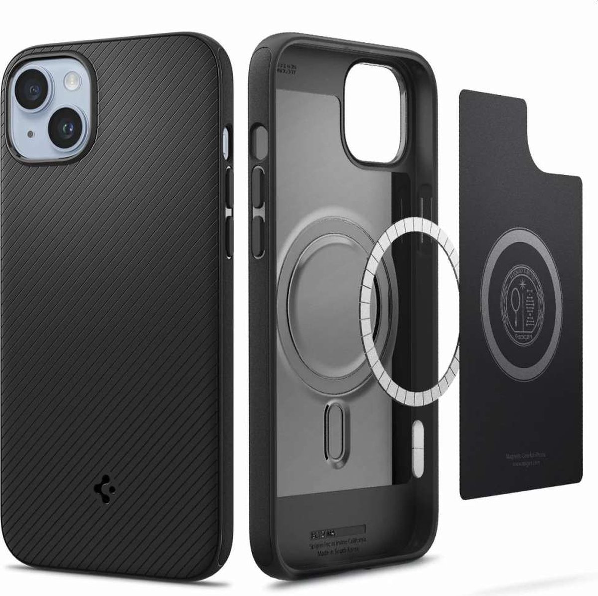 Geschikt voorSpigen Apple iPhone 14 Mag Armor Hoesje - Zwart
