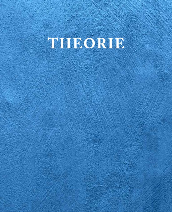 Blauwe achtergrond met het woord 'THEORIE' in witte letters.