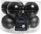 Kerstballen - 10 stuks - zwart - glas - 6 cm
