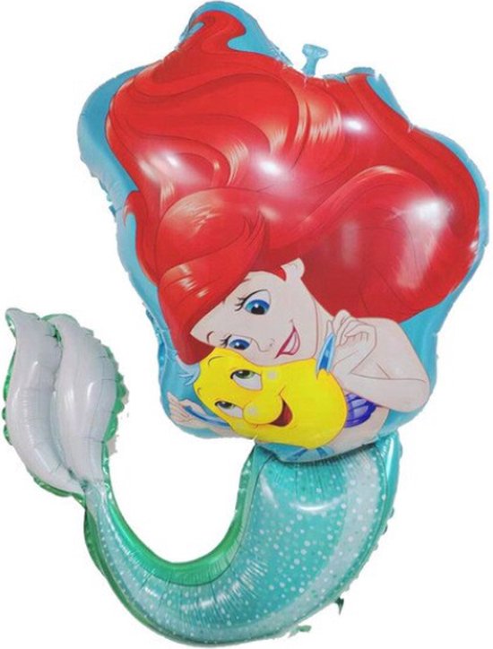 Ariël Ballon - XL - De Kleine Zeemeermin - 86x71cm - Folie Ballon - Prinses - Themafeest - Verjaardag - Ballonnen - Versiering - Helium ballon