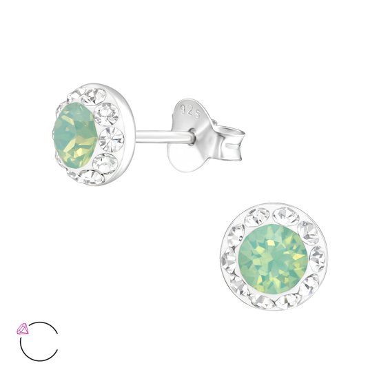 Joy|S - Charm rond oorbellen - 6 mm - groen - La Crystale