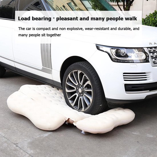 Auto Achterbank Cover Auto bed Reisbed Vochtbestendige Opblaasbare Matras Luchtbed voor Auto-interieur 135cmx88cmx36cm - Grijs van Merkloos — afbeelding 4
