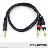 6.3mm stereo Jack naar 2x 6.3mm Jack kabel, 9m m/m | Signaalkabel | sam connect kabel