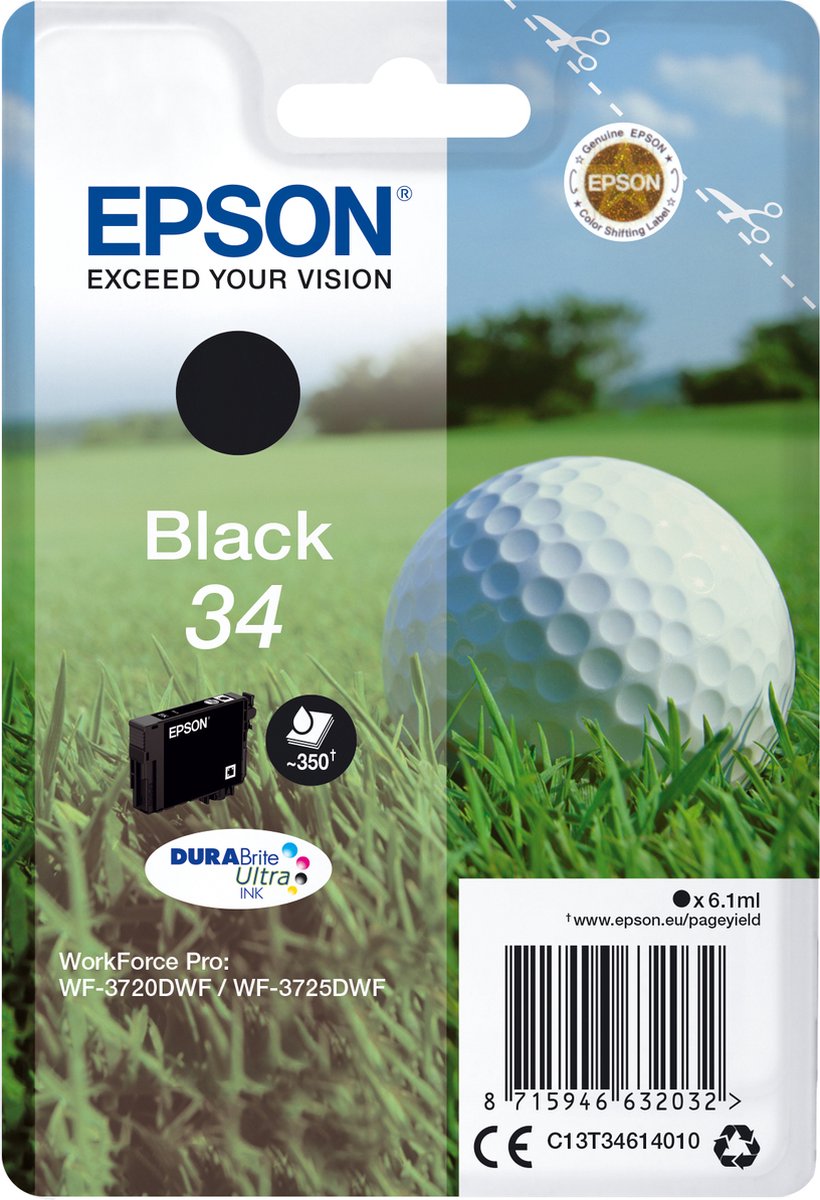 Epson cartridge GOLFBAL T3461 ZWART