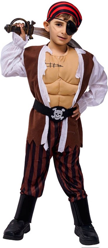 Piraat kostuum - Verkleedkleren - Carnavalskleding - Carnaval kostuum - Gespierd - Jongens – 10 tot 12 jaar