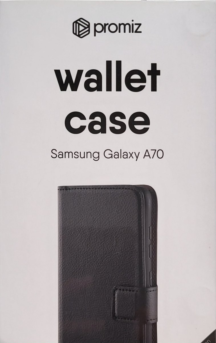 Promiz Samsung Galaxy A70 Wallet Case Zwart