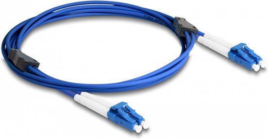 Glasvezel optische kabel met metalen pantsering LC duplex naar LC duplex singlemode os2 2 m