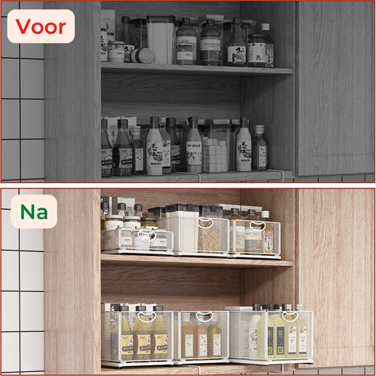 Eleganza Make-up organizer - bamboe hout - 24 x 15 x 11 cm - kwasten houder | Fun en Feest