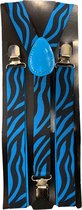 Bretels Neon Blauw Zebra print