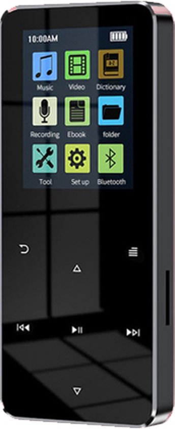 Bluetooth MP3/MP4 Speler met FM radio en Spraakrecorder - 32GB Geheugen (tot 128 GB mogelijk) - Incl. oordopjes - Zwart