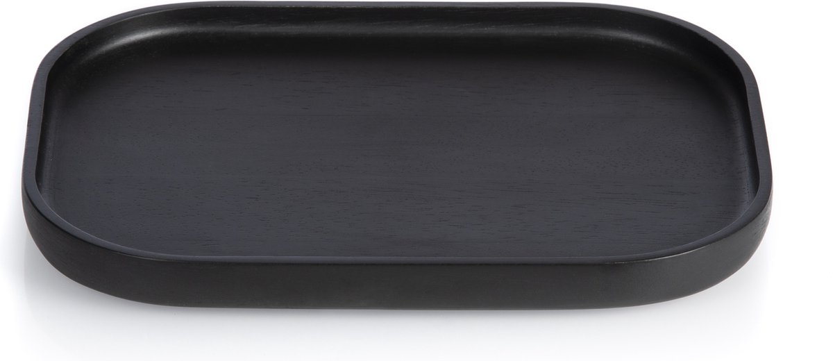 XLBoom - NERO rechthoekig dienblad Small - Zwart rubberhout - 23x16.5xh2cm