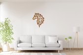 Warm - Geometrische Paard Hoofd - Big - Wanddecoratie - Lasergesneden - Geometrische dieren en vormen - Houten dieren - Muurdecoratie - Line art - Wall art