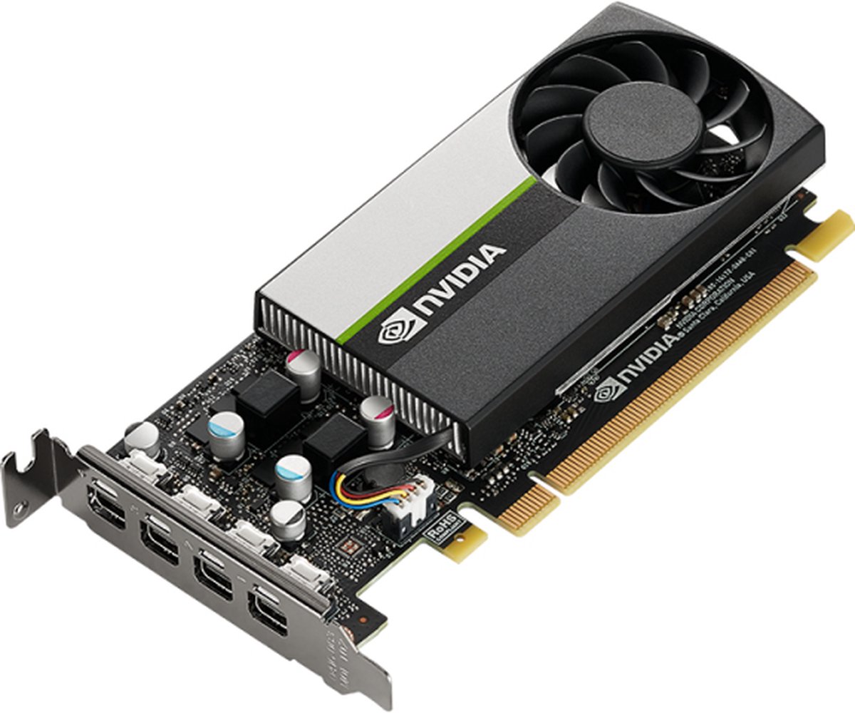 PNY VCNT1000-8GB-PB, T1000, 8 GB, GDDR6, 128 Bit, 7680 x 4320 Pixels, PCI Express x16 3.0