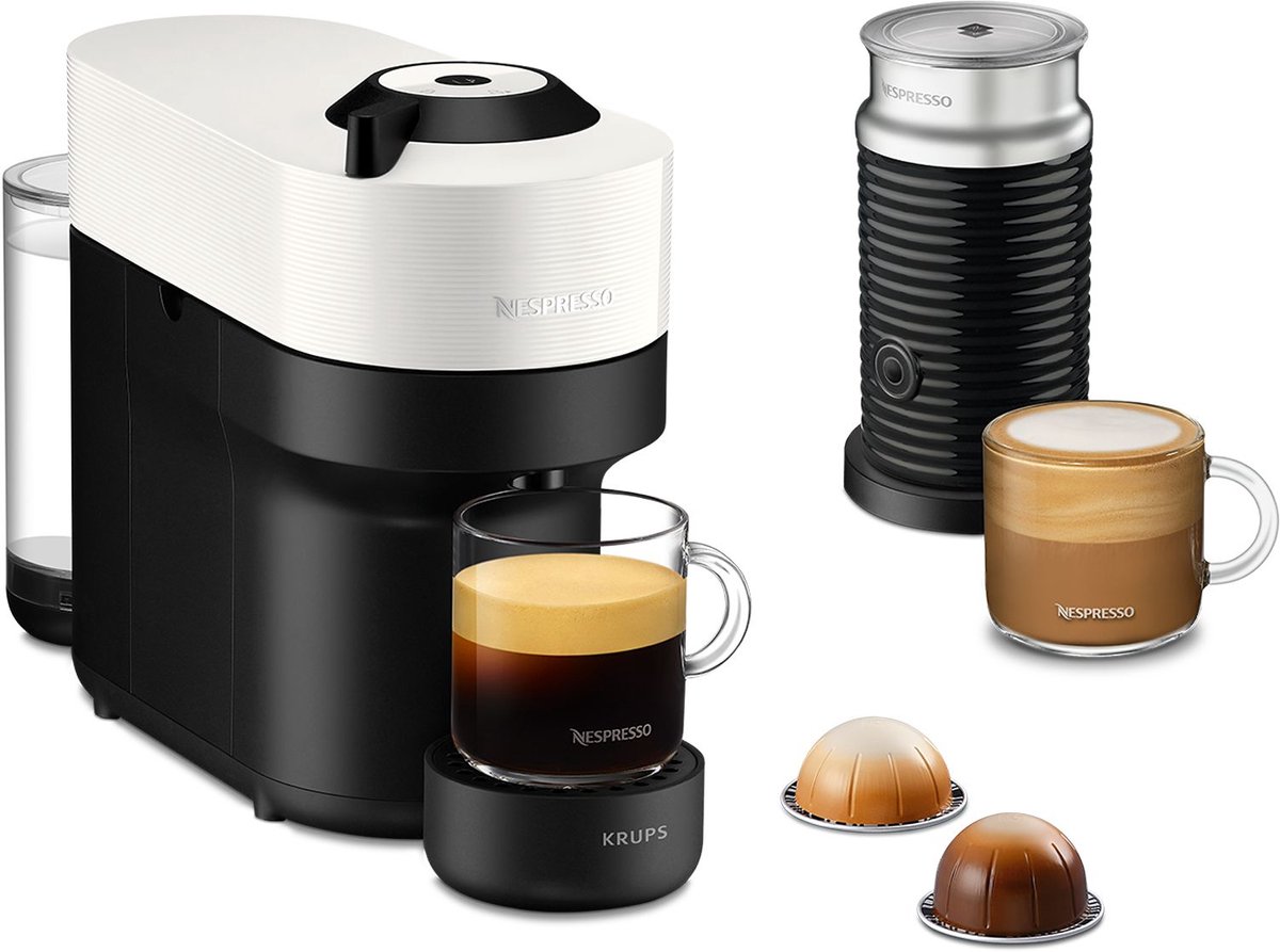 Bol.com Krups Nespresso Vertuo POP XN9211 - Koffiecupmachine - Coconut White - Inclusief Melkopschuimer - Compact aanbieding