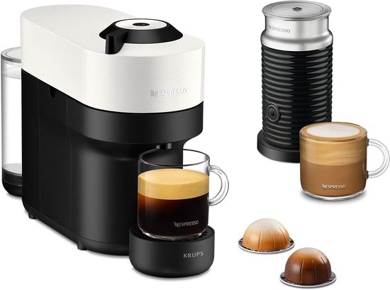 Krups Nespresso Vertuo Pop Coconut White XN9211 met Aeroccino