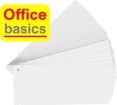 Office Basics Scheidingsstrook - tabbladen - gerecycled karton - wit - 240x105mm recht - set 100 stuks
