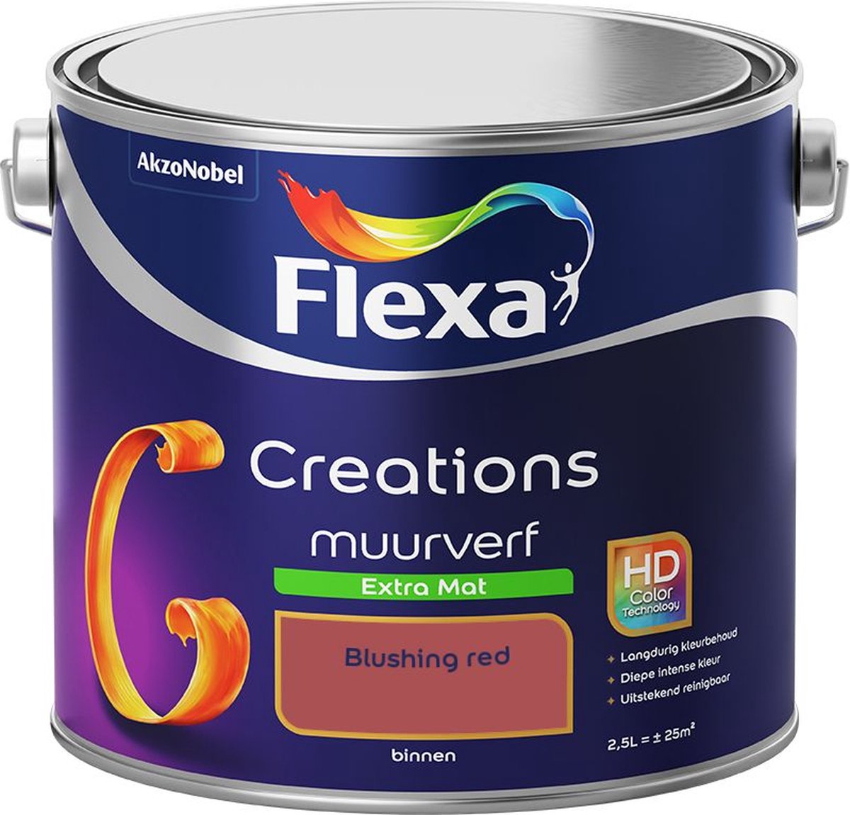 Flexa | Creations Muurverf Extra Mat | Blushing red - Kleur van het jaar 2012 | 2.5L