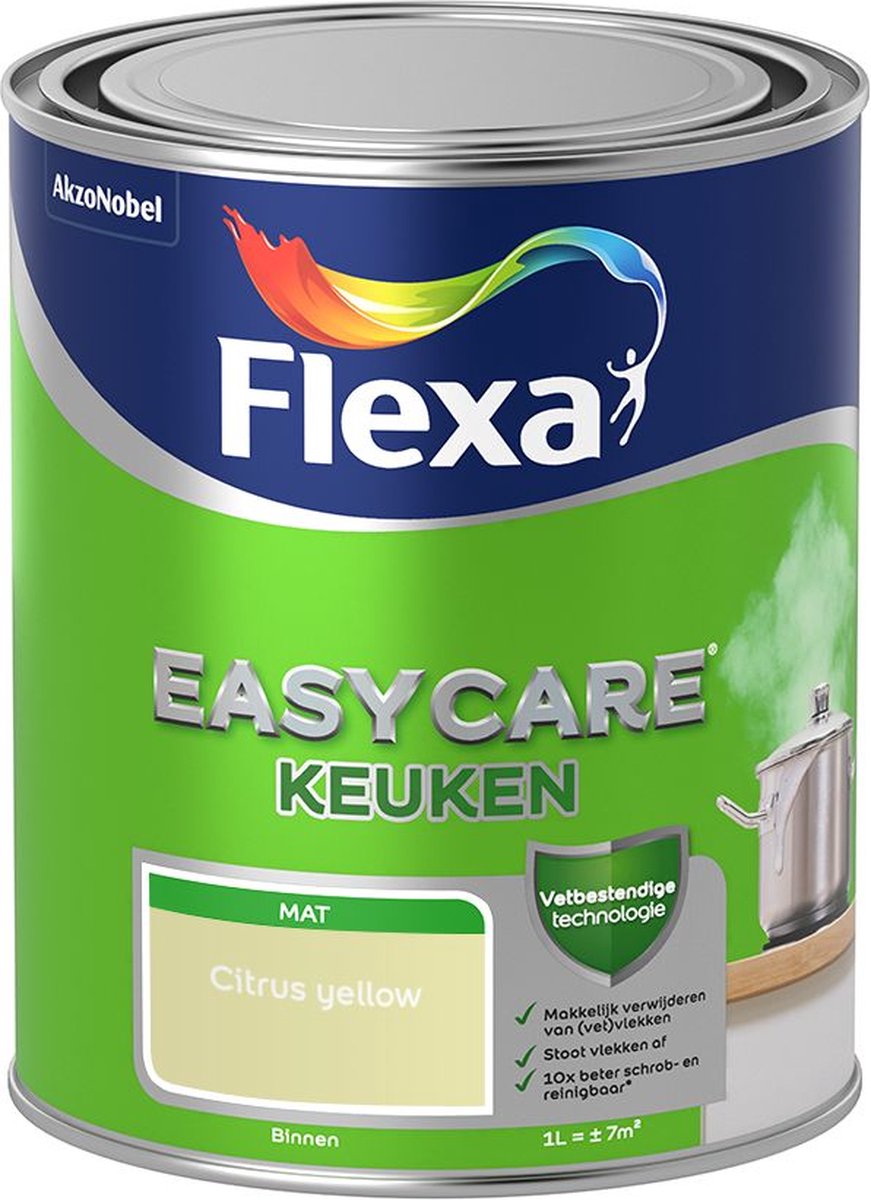 Flexa | Easycare Muurverf Mat Keuken | Citrus yellow - Kleur van het jaar 2011 | 1L