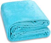 Deuba Knuffeldeken Fleece – Wasbaar op 30°C - 240x220cm Lichtblauw