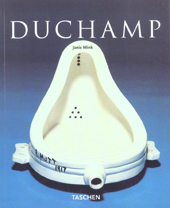 Couverture du livre : Marcel Duchamp, avec un urinoir blanc comme image. Écrit par Janis Mink.