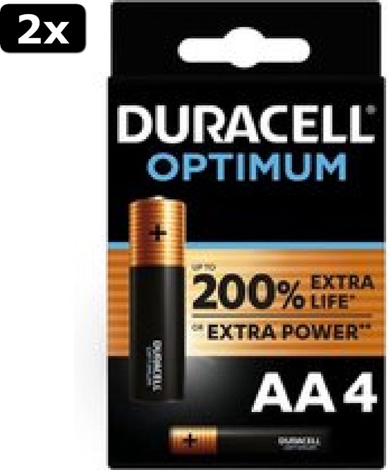 2x Duracell Optimum Alkaline AA batterijen - 4 stuks