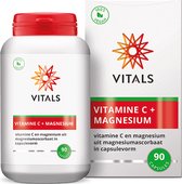 Vitals - Vitamine C + Magnesium - 90 Capsulus - 800 mg vitamine C en 60 mg magnesium uit magnesiumascorbaat