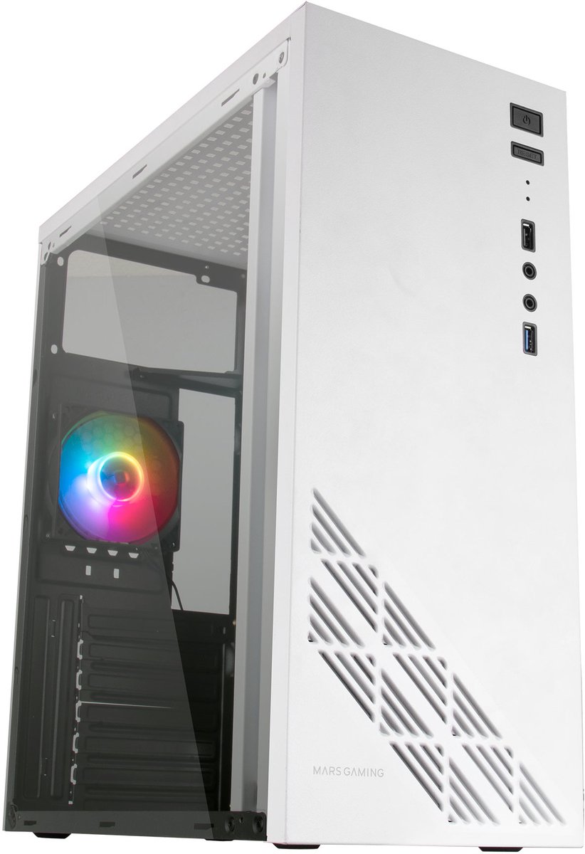 ATX Semi-tower Box Mars Gaming MC100W White ATX LED RGB