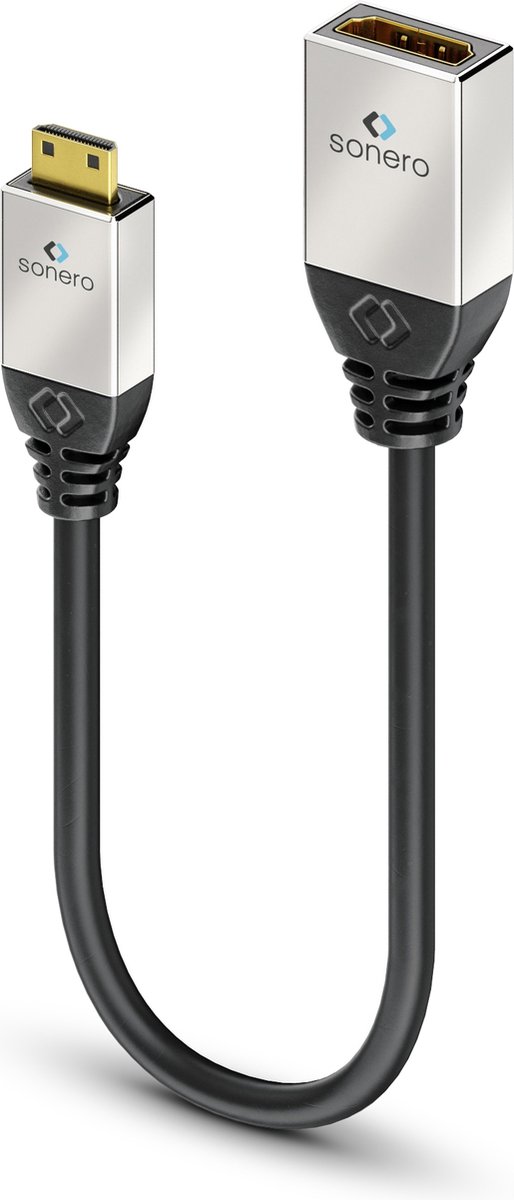 sonero S-HCA002 HDMI kabel 0,25 m HDMI Type C (Mini) HDMI Type A (Standaard) Zwart