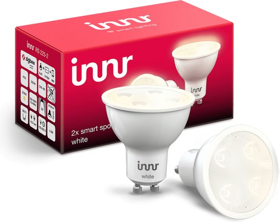 Innr slimme spot GU10 white - werkt met * - warmwit licht - Zigbee smart LED lamp - dimbaar - 2 pack
